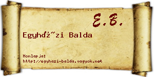 Egyházi Balda névjegykártya